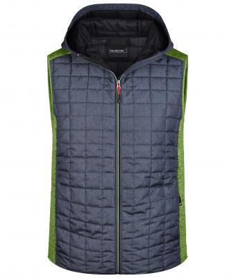 Heren Men's Knitted Hybrid Vest Kiwi-melange/antraciet-melange 8680