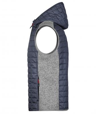 Heren Men's Knitted Hybrid Vest Licht melange/antraciet-melange 8680