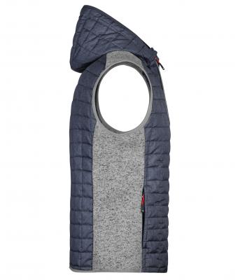 Heren Men's Knitted Hybrid Vest Licht melange/antraciet-melange 8680