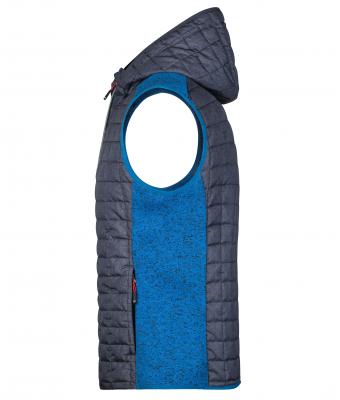 Heren Men's Knitted Hybrid Vest Royal-melange/antraciet-melange 8680