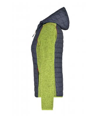 Damen Ladies' Knitted Hybrid Jacket Kiwi-melange/anthracite-melange 8500