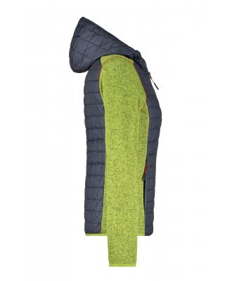 Damen Ladies' Knitted Hybrid Jacket Kiwi-melange/anthracite-melange 8500