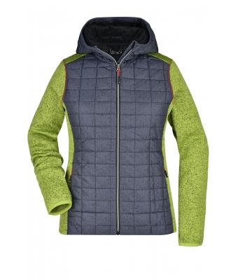 Damen Ladies' Knitted Hybrid Jacket Kiwi-melange/anthracite-melange 8500
