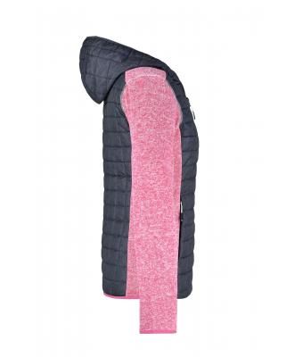 Damen Ladies' Knitted Hybrid Jacket Pink-melange/anthracite-melange 8500