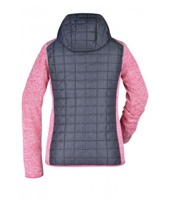 Damen Ladies' Knitted Hybrid Jacket Pink-melange/anthracite-melange 8500