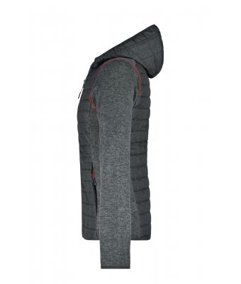 Dames Ladies' Knitted Hybrid Jacket Grijs-melange/antraciet-melange 8500