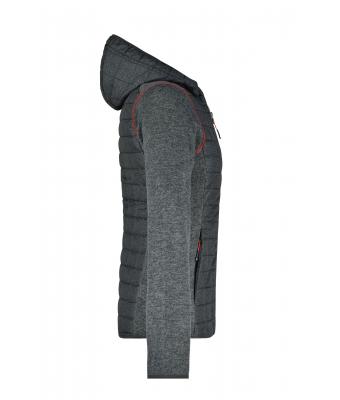 Dames Ladies' Knitted Hybrid Jacket Grijs-melange/antraciet-melange 8500