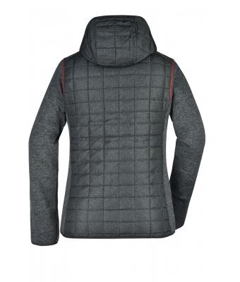 Dames Ladies' Knitted Hybrid Jacket Grijs-melange/antraciet-melange 8500