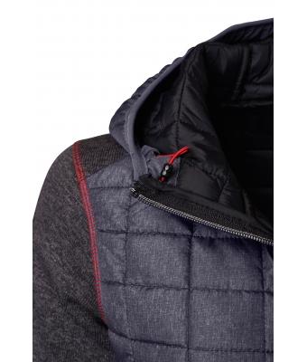 Dames Ladies' Knitted Hybrid Jacket Grijs-melange/antraciet-melange 8500