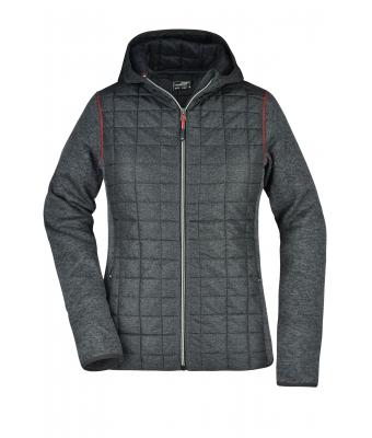 Dames Ladies' Knitted Hybrid Jacket Grijs-melange/antraciet-melange 8500