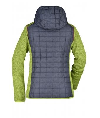 Dames Ladies' Knitted Hybrid Jacket Kiwi-melange/antraciet-melange 8500