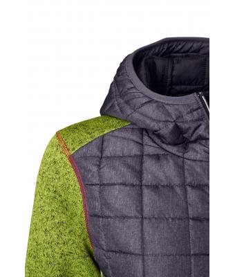 Dames Ladies' Knitted Hybrid Jacket Kiwi-melange/antraciet-melange 8500