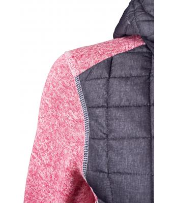 Dames Ladies' Knitted Hybrid Jacket Roze/antraciet-melange 8500