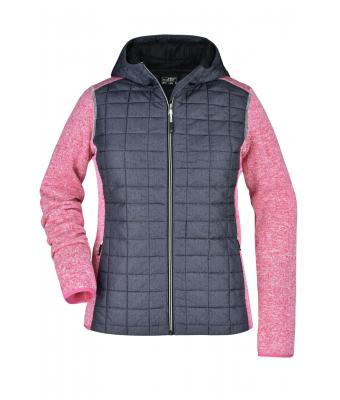Dames Ladies' Knitted Hybrid Jacket Roze/antraciet-melange 8500