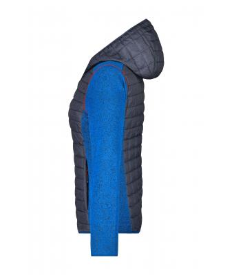 Dames Ladies' Knitted Hybrid Jacket Royal-melange/antraciet-melange 8500