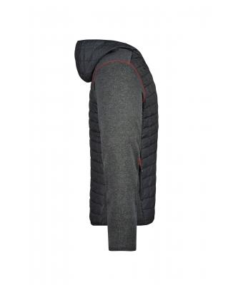 Men Men's Knitted Hybrid Jacket Grey-melange/anthracite-melange 8501