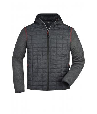 Men Men's Knitted Hybrid Jacket Grey-melange/anthracite-melange 8501