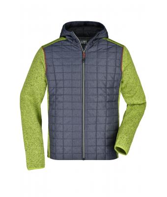 Men Men's Knitted Hybrid Jacket Kiwi-melange/anthracite-melange-Daiber