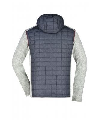 Men Men's Knitted Hybrid Jacket Light-melange/anthracite-melange 8501