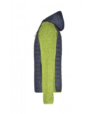 Heren Men's Knitted Hybrid Jacket Kiwi-melange/antraciet-melange 8501