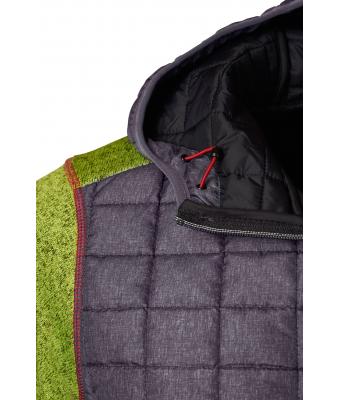 Heren Men's Knitted Hybrid Jacket Kiwi-melange/antraciet-melange 8501
