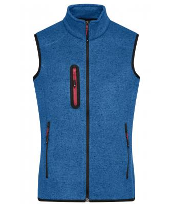 Ladies Ladies' Knitted Fleece Vest Royal-melange/red 8490