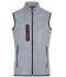Ladies Ladies' Knitted Fleece Vest Light-grey-melange/red 8490