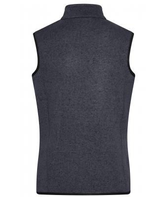 Ladies Ladies' Knitted Fleece Vest Dark-grey-melange/silver 8490