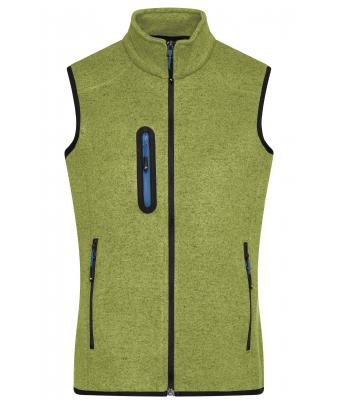 Dames Ladies' Knitted Fleece Vest Kiwi-melange/royal 8490