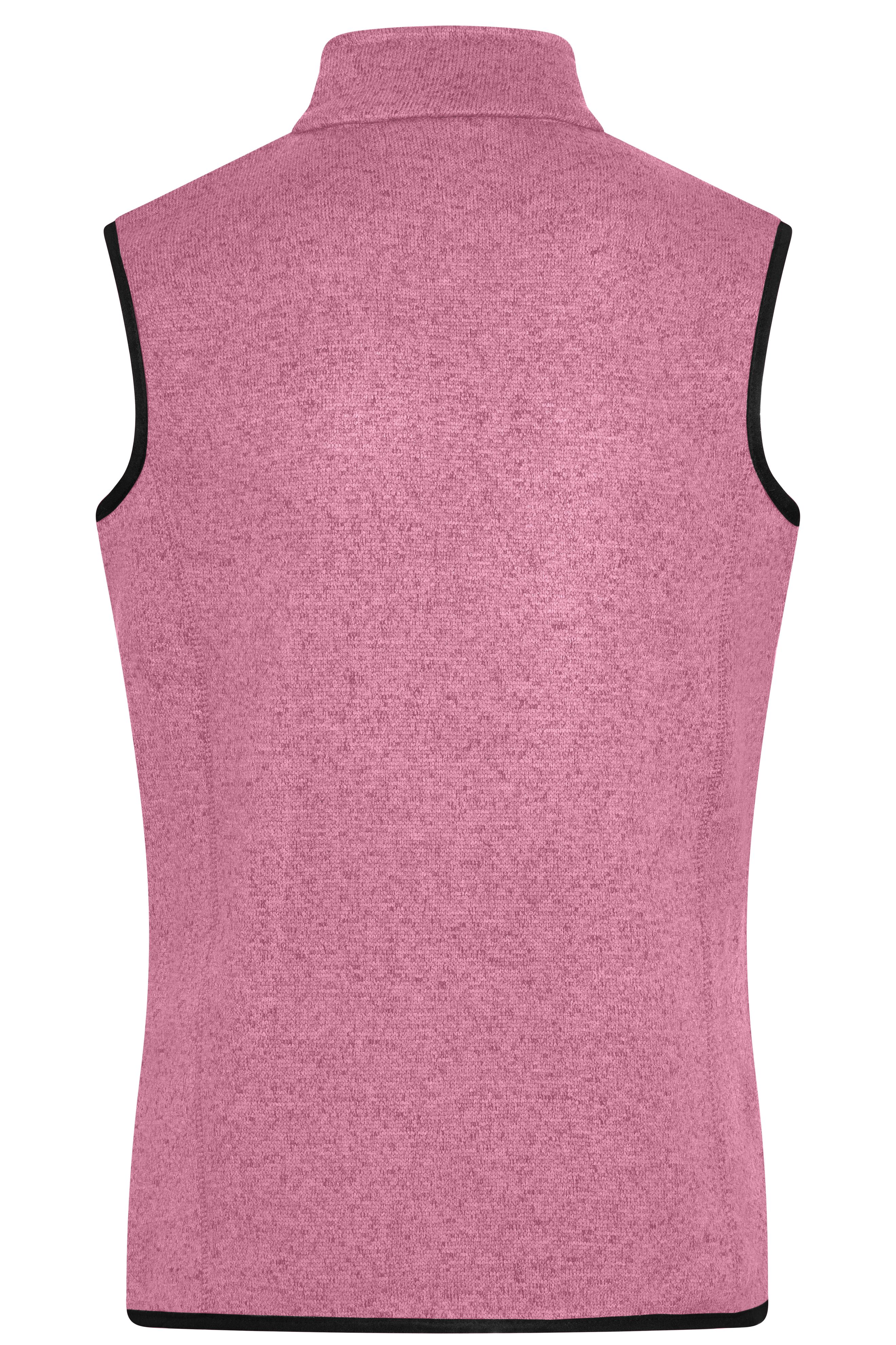 Ladies Ladies' Knitted Fleece Vest Pinkmelange/offwhiteDaiber