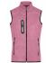 Ladies Ladies' Knitted Fleece Vest Pink-melange/off-white 8490