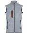 Dames Ladies' Knitted Fleece Vest Lichtgrijs-melange/rood 8490