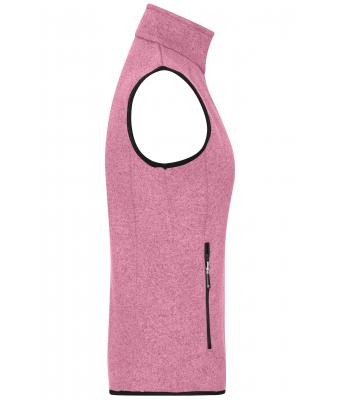 Dames Ladies' Knitted Fleece Vest Roze-melange/gebroken-wit 8490