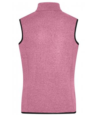 Dames Ladies' Knitted Fleece Vest Roze-melange/gebroken-wit 8490