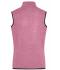 Dames Ladies' Knitted Fleece Vest Roze-melange/gebroken-wit 8490