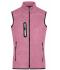 Dames Ladies' Knitted Fleece Vest Roze-melange/gebroken-wit 8490