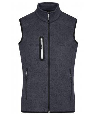 Herren Men's Knitted Fleece Vest Dark-grey-melange/silver 8491