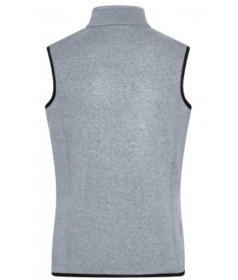 Herren Men's Knitted Fleece Vest Light-grey-melange/red 8491