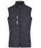Men Men's Knitted Fleece Vest Dark-grey-melange/silver 8491