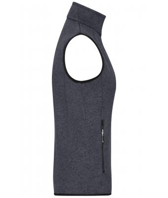 Heren Men's Knitted Fleece Vest Donkergrijs-melange/zilver 8491