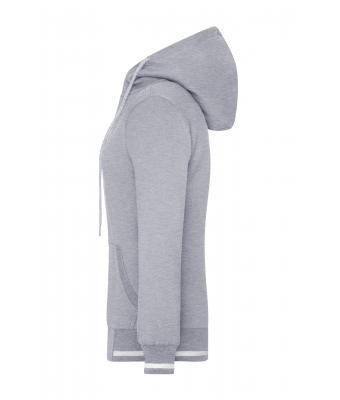 Damen Ladies' Club Sweat Jacket Grey-heather/white 8577