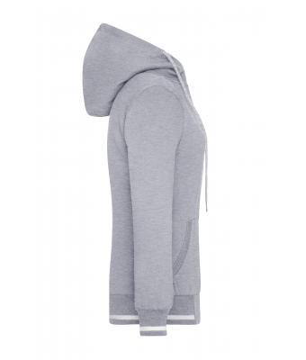 Damen Ladies' Club Sweat Jacket Grey-heather/white 8577