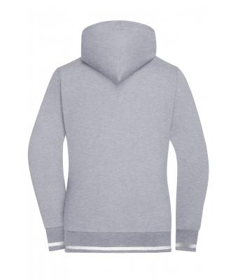 Damen Ladies' Club Sweat Jacket Grey-heather/white 8577