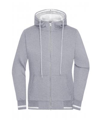 Damen Ladies' Club Sweat Jacket Grey-heather/white 8577
