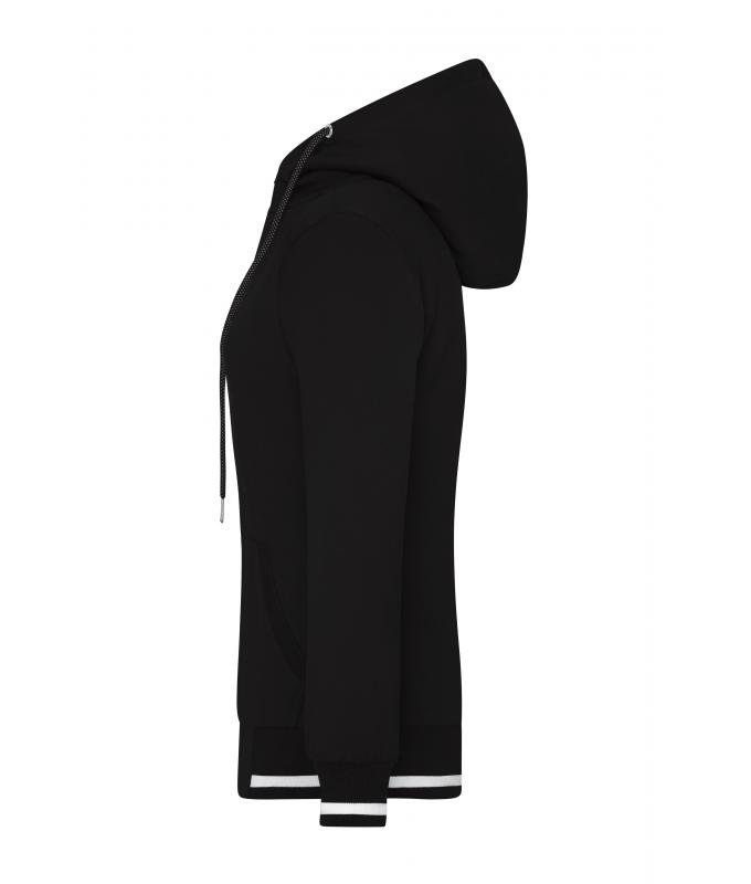 Ladies Ladies' Club Sweat Jacket Black/white 8577