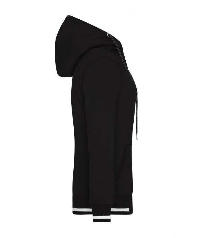 Ladies Ladies' Club Sweat Jacket Black/white 8577