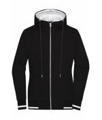 Ladies Ladies' Club Sweat Jacket Black/white 8577