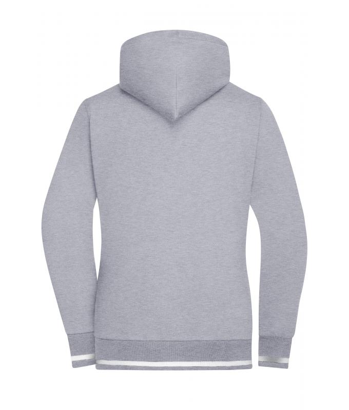 Ladies Ladies' Club Sweat Jacket Grey-heather/white 8577
