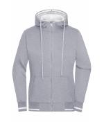 Ladies Ladies' Club Sweat Jacket Grey-heather/white 8577