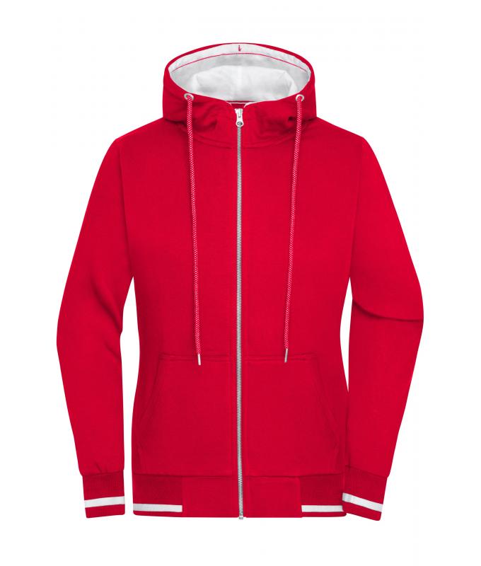 Ladies Ladies' Club Sweat Jacket Red/white 8577